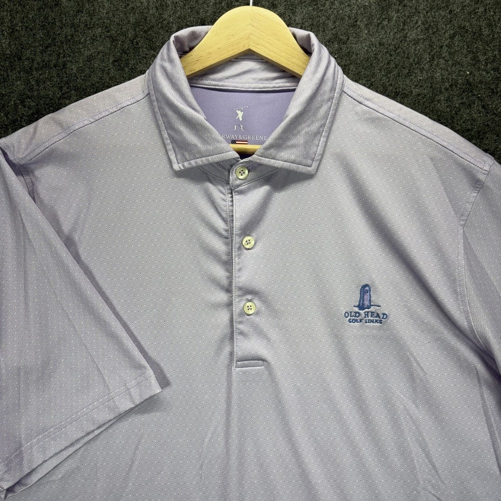 Old Head Golf Links Polo Shirt Mens Large Fairway and Greene Purple